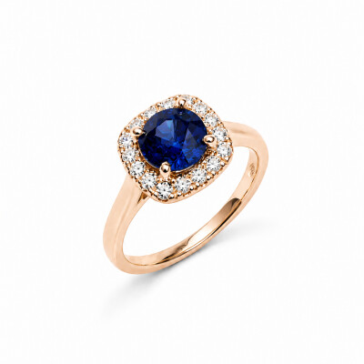 Bague Morphée or rose et saphir