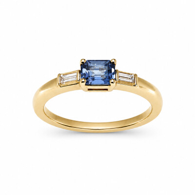 Bague Loulou or rose et saphir