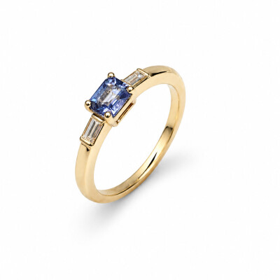 Bague Loulou or rose et saphir