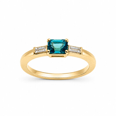 Bague Loulou or rose et tourmaline lagoon
