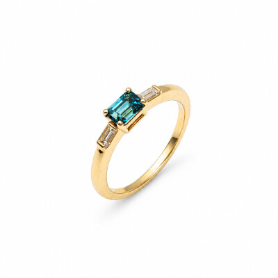 Bague Loulou or rose et tourmaline lagoon