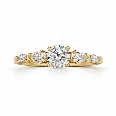Solitaire Mademoiselle Sort or rose et diamant 0,71 carat