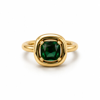 Bague Pulpeuse or rose et tourmaline