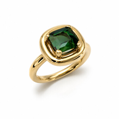 Bague Pulpeuse or rose et tourmaline