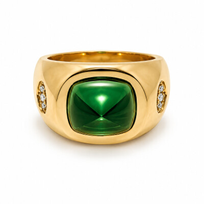 Bague Carioca or rose et tourmaline
