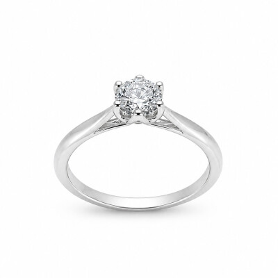 Solitaire Altesse or blanc et diamant 1,05 carats