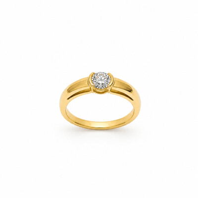 Solitaire Golden Kiss or jaune et diamant 0,47 carat
