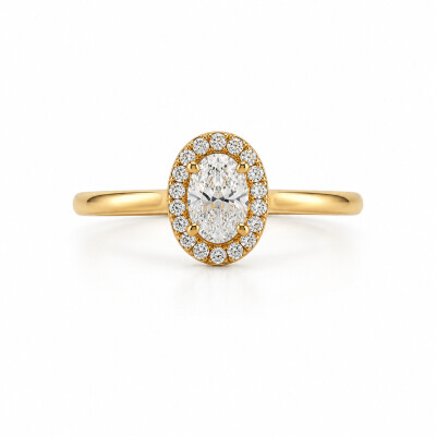 Solitaire Dune or jaune et diamant 0,43 carat