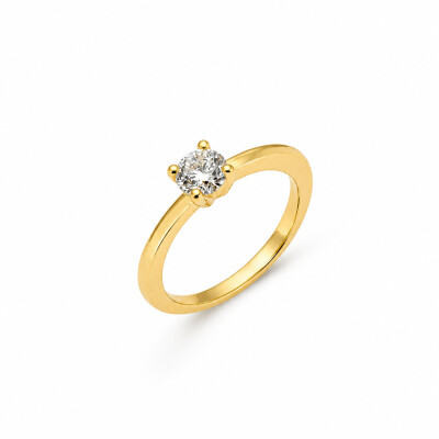Solitaire Flirt or jaune et diamant 0,51 carat
