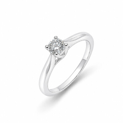 Solitaire Promise or blanc et diamant 0,30 carat