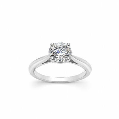 Solitaire Pomesse or blanc et diamant 1,35 carat