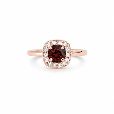 Bague Morphée or rose et grenat