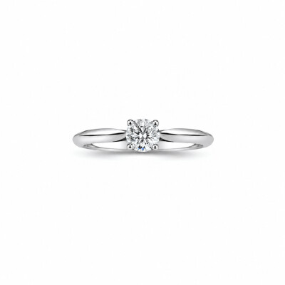 Solitaire Promesse or blanc et diamant 0,80 carat