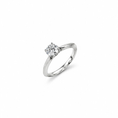 Solitaire Promesse or blanc et diamant 0,80 carat