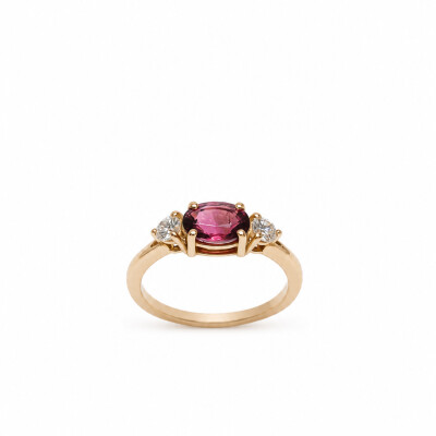 Bague Olympe or rose tourmaline rose