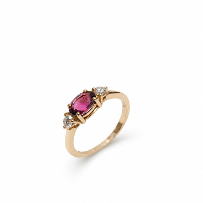 Bague Olympe or rose tourmaline rose