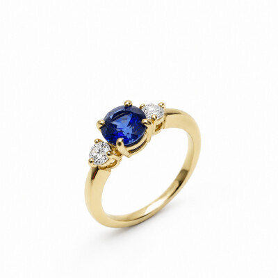 Bague Olympe or jaune et saphir