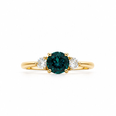 Bague Olympe or rose et tourmaline lagoon