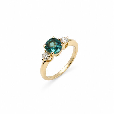 Bague Olympe or jaune et tourmaline lagoon