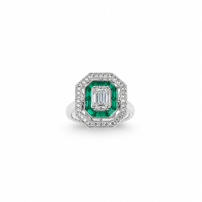 Bague Perspective or blanc et diamant 0,83 carat