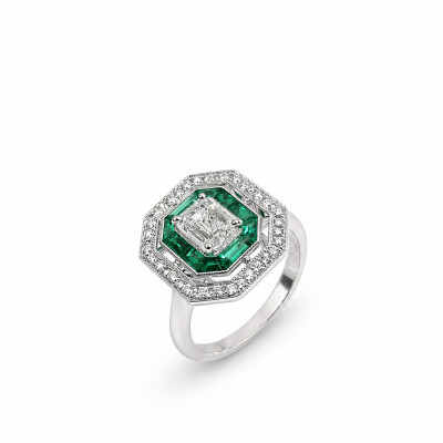 Bague Perspective or blanc et diamant 0,83 carat