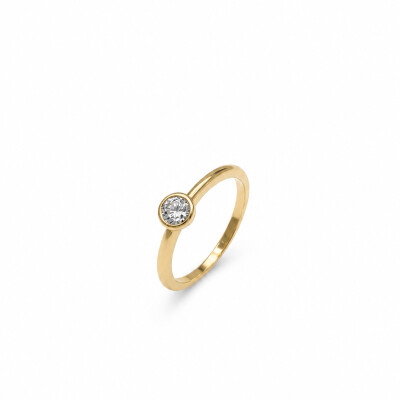 Solitaire Euclide or jaune et diamant 0,24 carat
