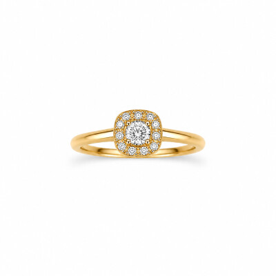 Solitaire Morphée or jaune et diamant 0,24 carat