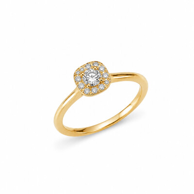 Solitaire Morphée or jaune et diamant 0,24 carat