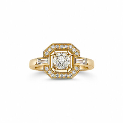 Bague Lullaby or rose et diamant 1,00 carat