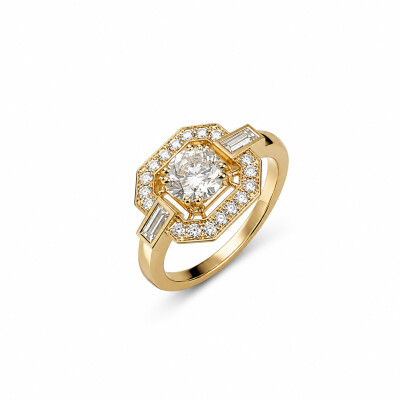 Bague Lullaby or rose et diamant 1,00 carat