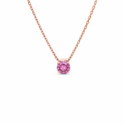 Collier Evidence or rose et saphir rose