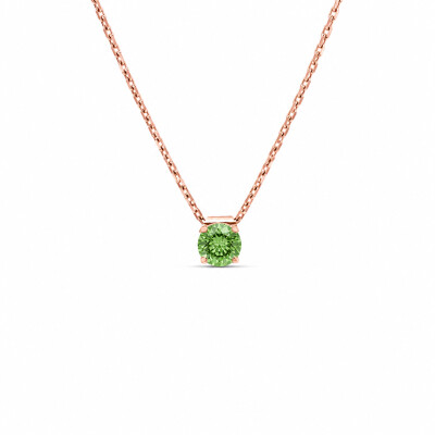 Collier Evidence or rose et saphir vert