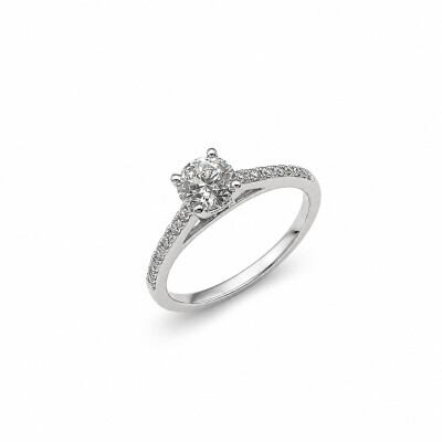 Bague Bohème or blanc et diamant 0,75 carat