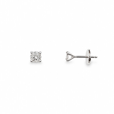 Boucles d'oreilles Murmure or blanc et diamants 0,30 carat