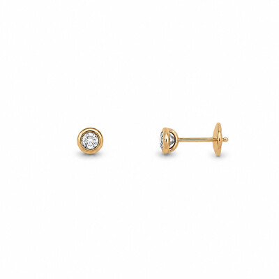 Boucles d'oreilles Euclide or rose et diamants 0,54 carat