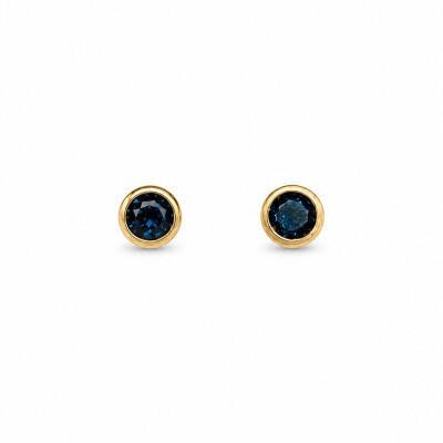Boucles d'oreilles Euclide or jaune et topaze Blue London