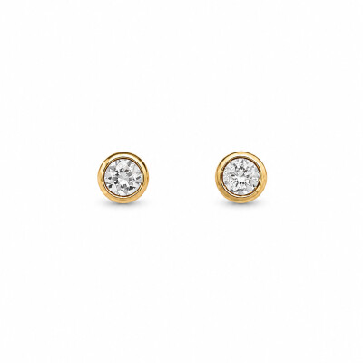Boucles d'oreilles Euclide or jaune et diamants 1,08 carats
