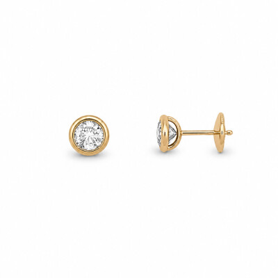 Boucles d'oreilles Euclide or jaune et diamants 1,08 carats