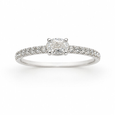Bague Beloved or blanc et diamant 0,40 carat