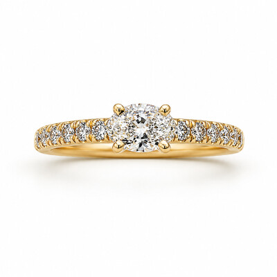 Bague Beloved or rose et diamant 0,40 carat