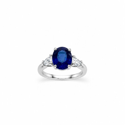 Bague Vénus or blanc et saphir