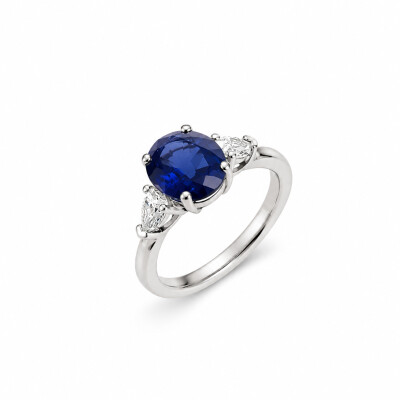 Bague Vénus or blanc et saphir