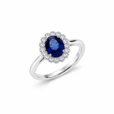 Bague Frisson or blanc et saphir