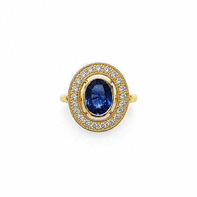 Bague Rotonde or jaune et saphir