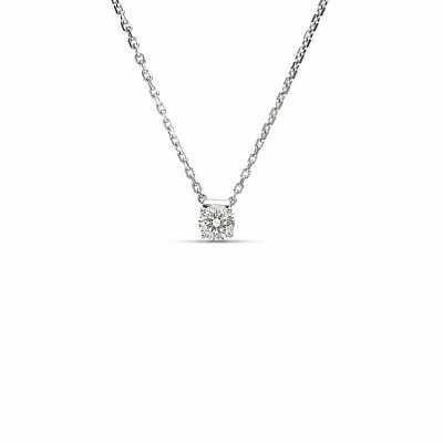 Collier Evidence or blanc et diamant 0,32 carat
