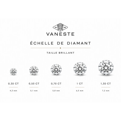 Collier Evidence or blanc et diamant 0,50 carat