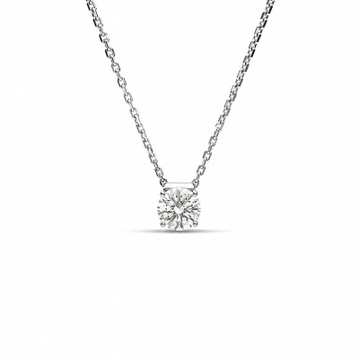 Collier Evidence or blanc et diamant 0,50 carat