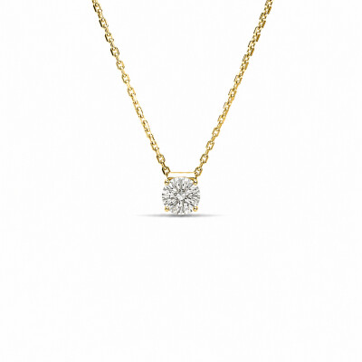 Collier Evidence or jaune et diamant 0,50 carat