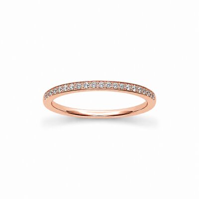 Alliance Etincelle or rose et diamant 0,15 carat