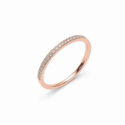 Alliance Etincelle or rose et diamant 0,15 carat